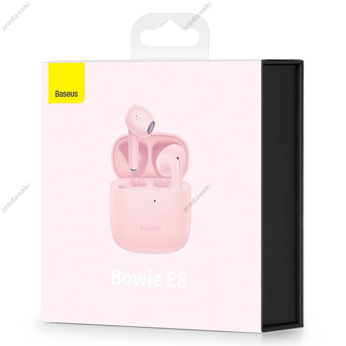 Бездротові Bluetooth навушники Baseus Bowie E8 True Wireless Earphones BT 5.0 Pink NGE8-04
